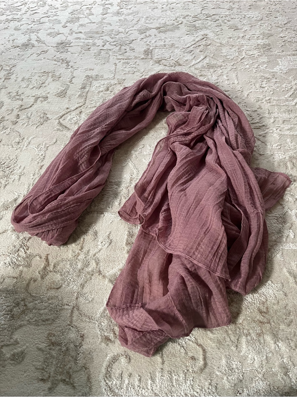Lightweight Lavender Crinkle Scarf/Shawl